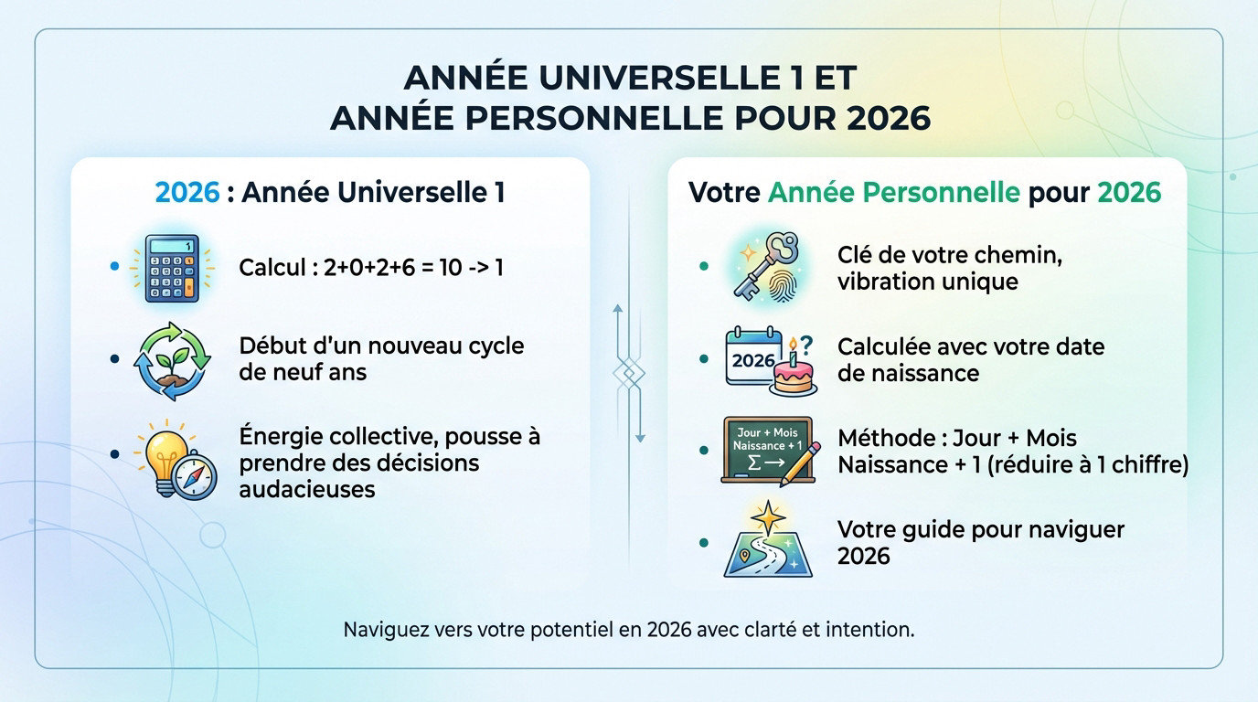 Calcul année universelle 1 et année personnelle numérologie 2026