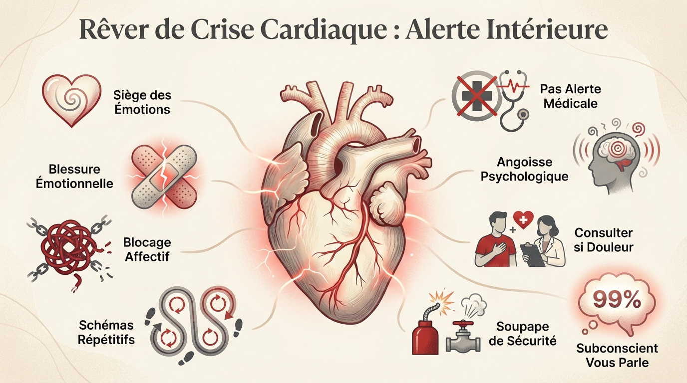 Interprétation symbolique d'une attaque cardiaque en rêve et stress émotionnel